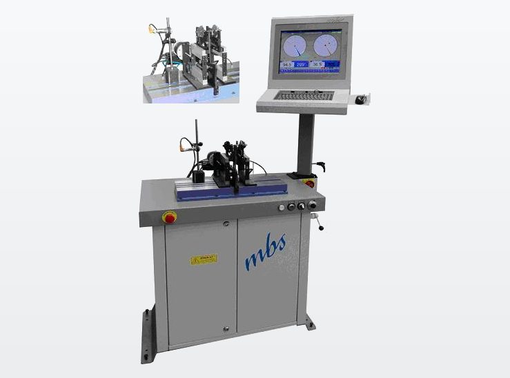 MBS shaft balancing machine: bench, measurement monitor and rotor mounting fixture